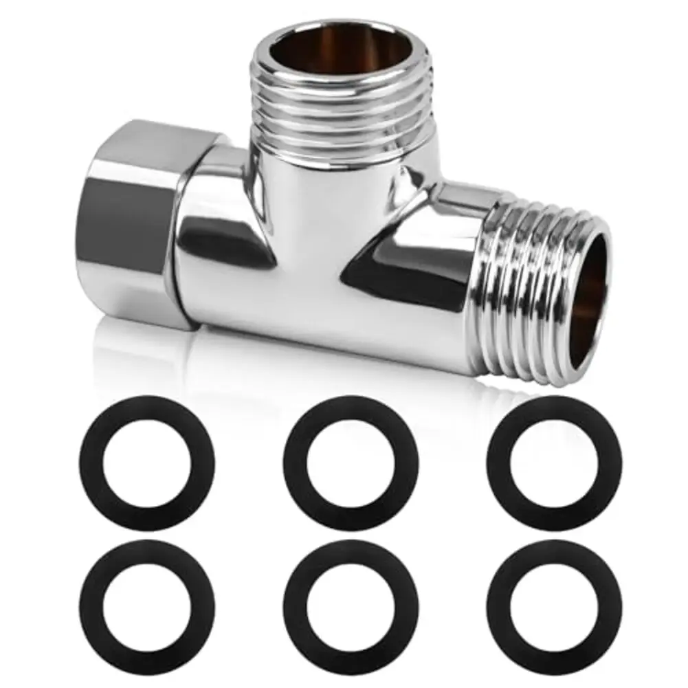 

3-контактный Т-образный адаптер для сантехнического адаптера Трехходовой Т-образный разъем Латунный Т-образный адаптер Вращающийся на 360 градусов соединение без капель