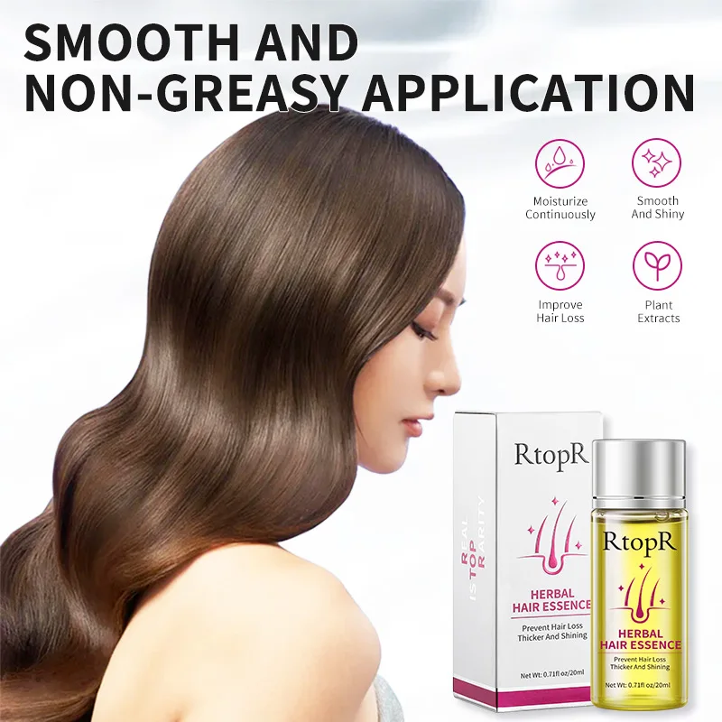 RtopR 20ML Herbal Hair Growth Thick Essential Anti Hair Loss Nurture Nourishment Oil Control Genuine Products Repairing Bifurcat