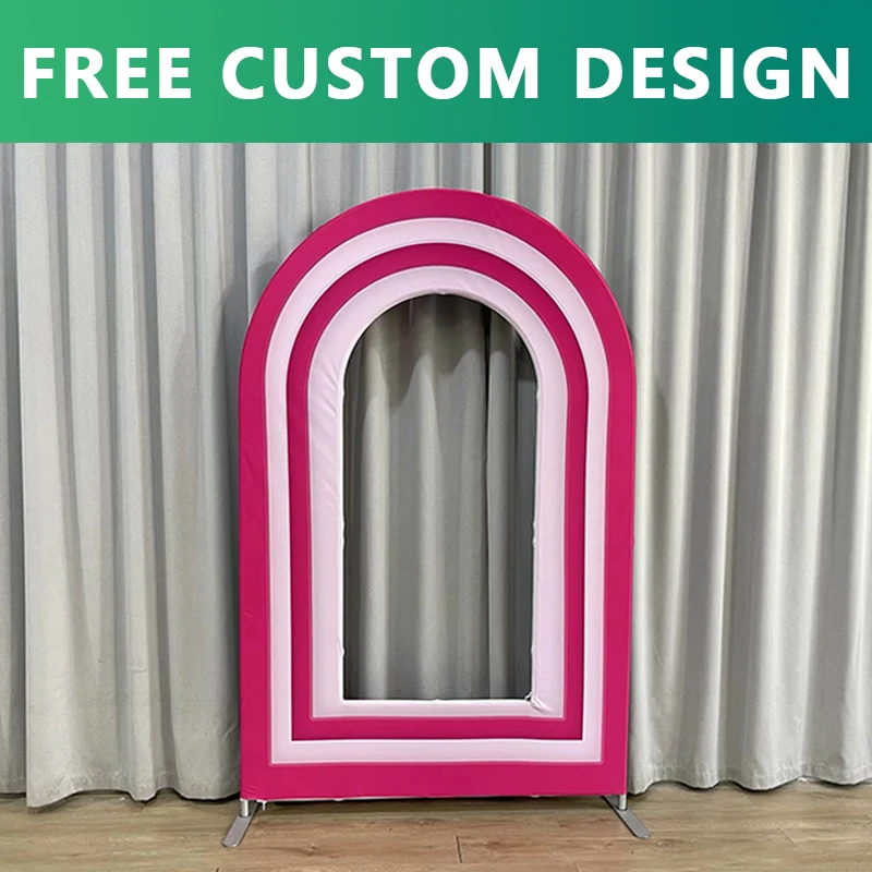 

Розовая полосатая алюминиевая арка-стойка для декора мероприятий: вечеринок, детских дней рождений, свадеб. Тканевый чехол в комплекте.