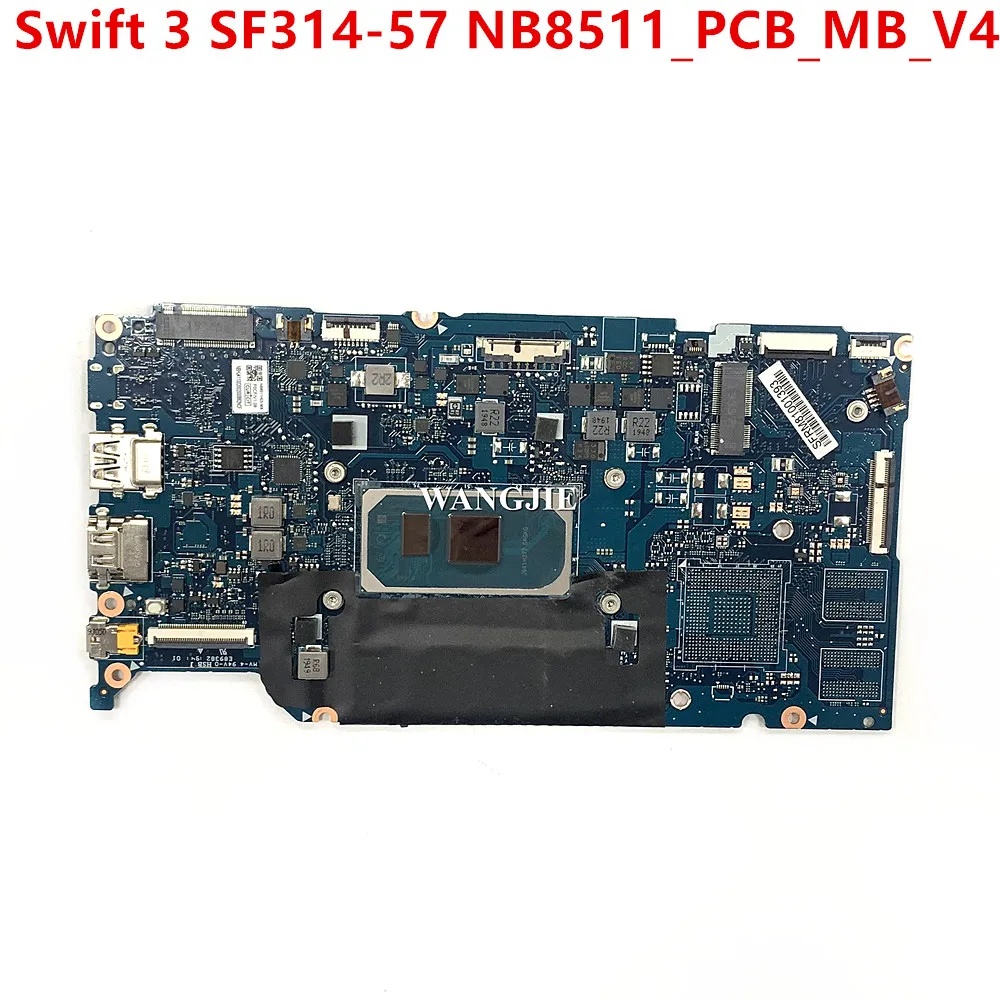 NBHJ 411002   Voor Acer Swift 3 SF314-57 Laptop Moederbord NB8511_PCB_MB_V4 Met SRGKG I5-1035G1 CPU 100% Volledig Getest