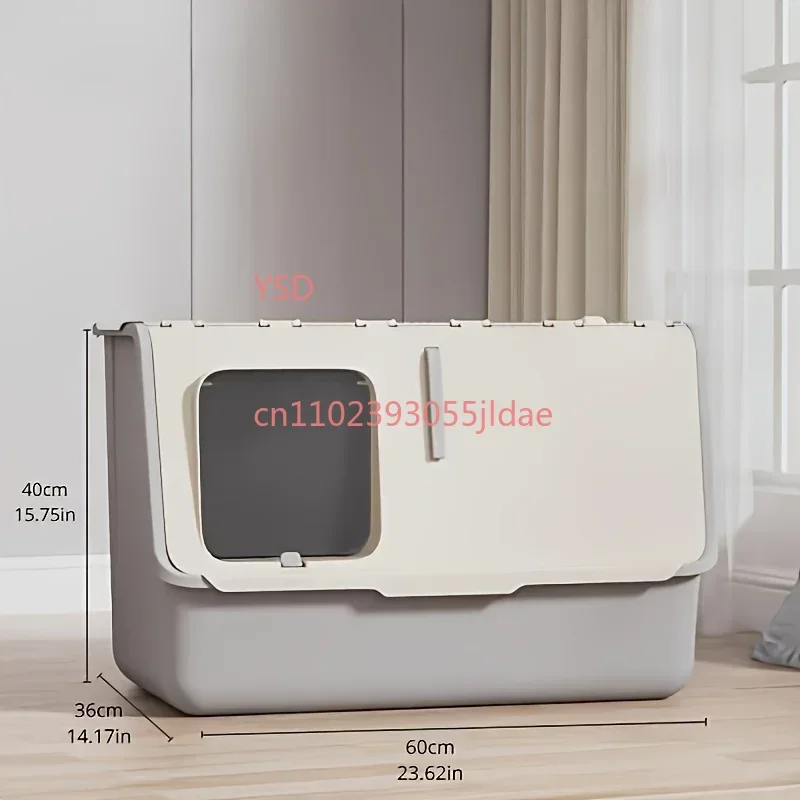 

Extra Large Cat Toilet - Portable Detachable Litter Box, 2 Doors, with Handle, Fits Cats Under 30kg