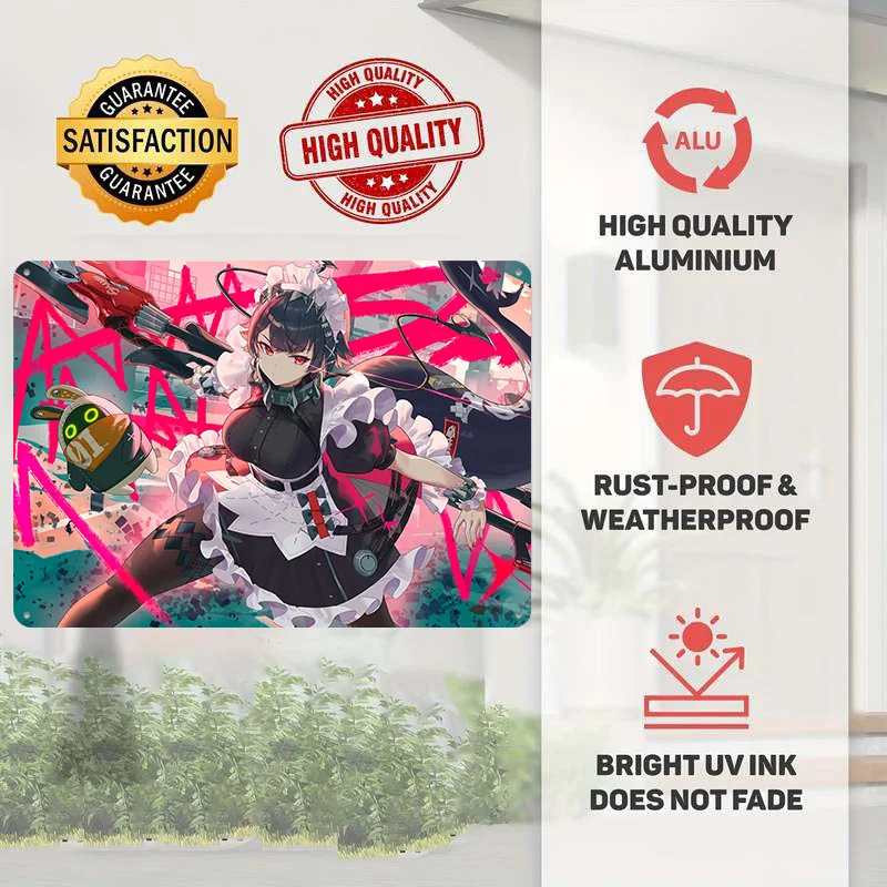 Zenless Zone Zero Ellen Joe Poster Retro 3D Printed Metal Signs Customized Wall Hanging Gift for Decor Luxury Bedroom Decoration