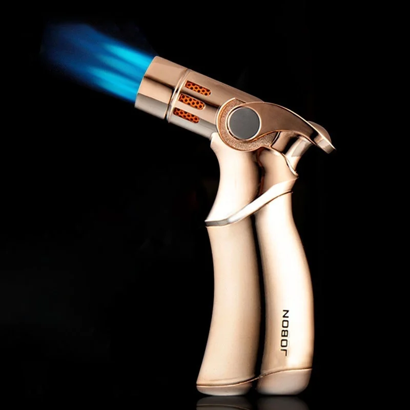 

Lighter Cigar Pipe Jet Turbo BBQ Lighter Free Fix Fire Windproof Spray Gun Metal Gas Lighter 1300 C(Without Gas)