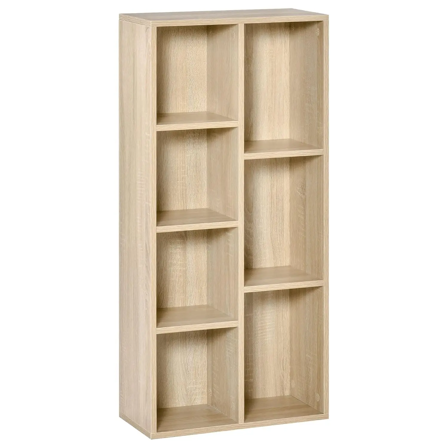 Librería de madera con 7 compartimentos de almacenamiento para plantas y archivos, para sala de estar, dormitorio u oficina, 50 x 24 x 106 cm, personalizable