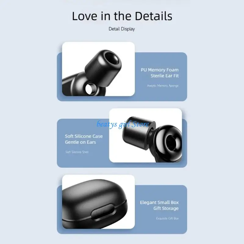 

C7AB Noise Reduction Earplugs Feature Waterproof Reusable and Storage Box