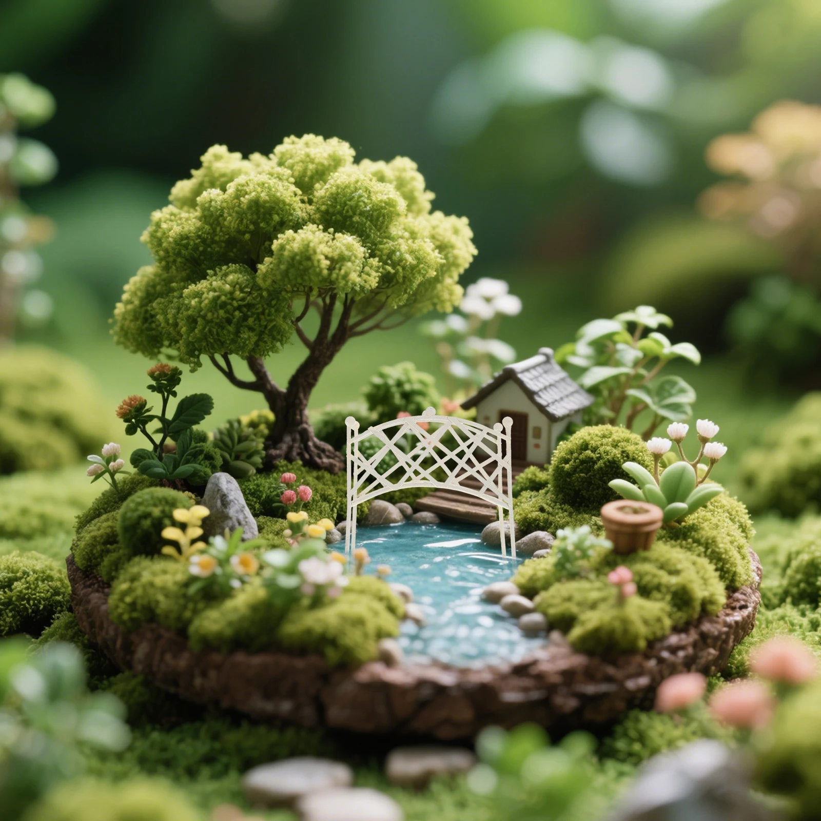 

Micro Landscape Arch Bridge Mini Garden Fairy Figurines Decorative Iron Pathway Decoration