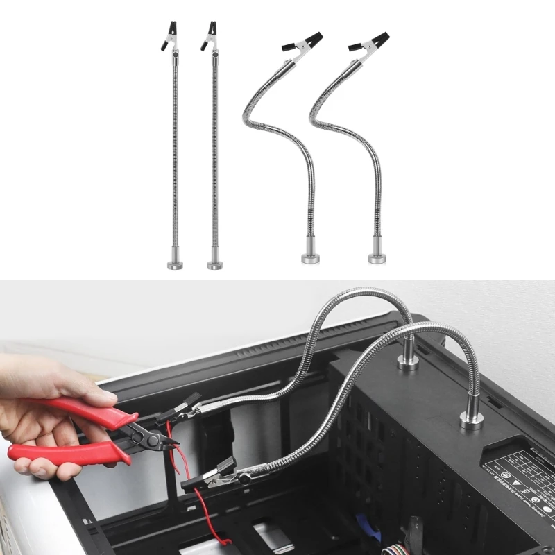 

2/4Pcs Magnetic Adjustable Electronic Board Clamps Soldering Helping Hands Tool for Engineers and Repair Technicians 37JD