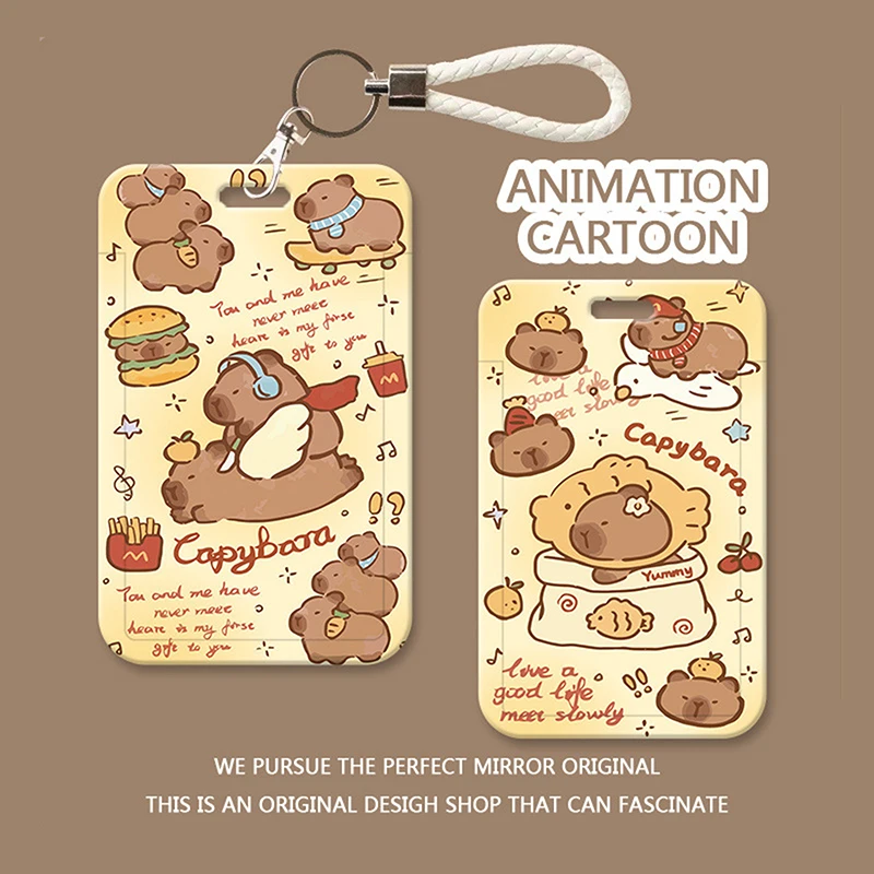 Anime Happy Hamburger caprybara cordino per chiavi cellulare Hang Rope Keycord ID Card Badge Holder portachiavi cordini fai da te regalo