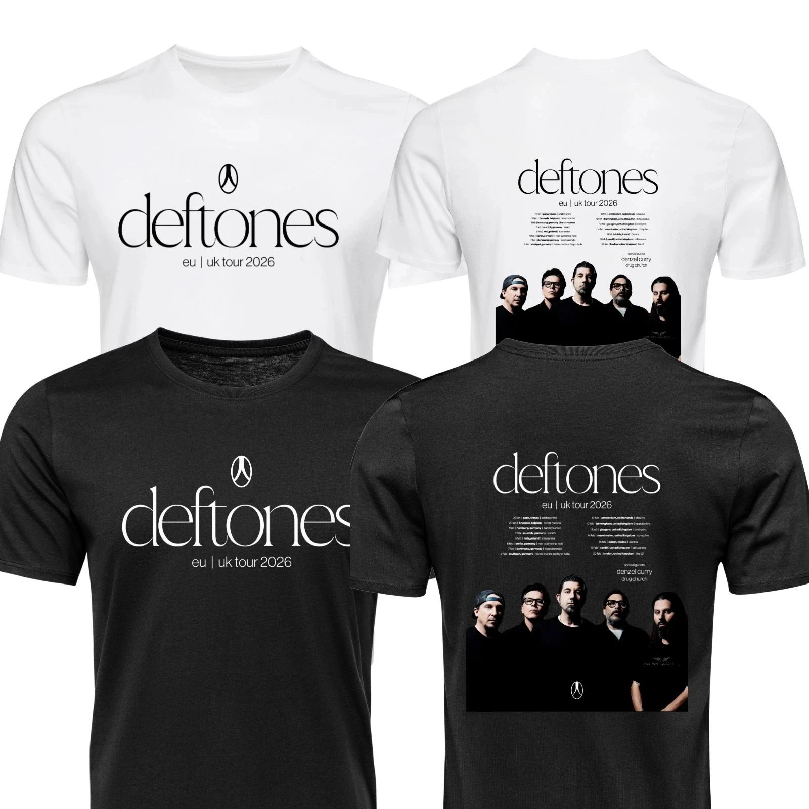 Deftones T-Shirt UK Tour Inspired Unisex Adults Heavy Metal T-shirt 2026Summer Men Women Cotton Y2K Oversized T-shirt Streetwear