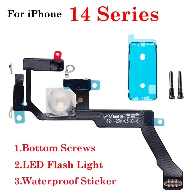 

1set LED Flash Light Sensor Flex Cable Ribbon Proximity Distance Ambient Screws Waterproof Sticker For iPhone 14 Pro Max Plus