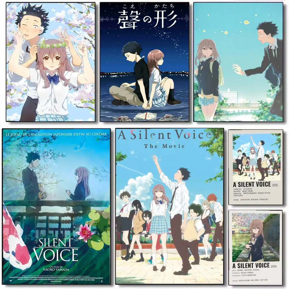 Movie A-A Silent Voice Poster Wall Art Printed Decor Sticker Stylish Home Gift for Living Room Bedroom Corridor Cafe