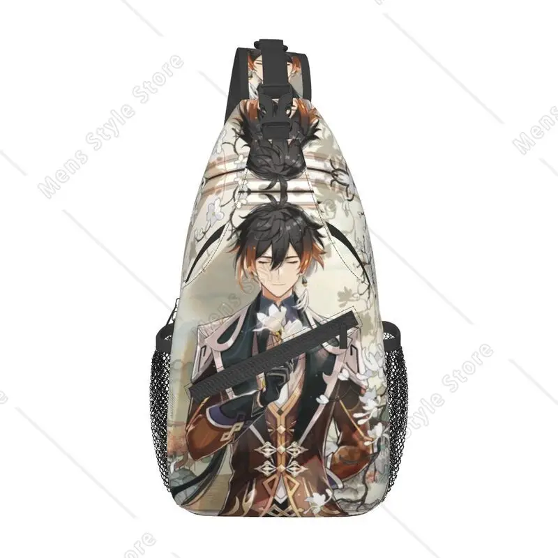 

Custom Zhongli Genshin Impact Sling Bag for Men Cool Anime Game Shoulder Chest Crossbody Backpack Travel Hiking Daypack