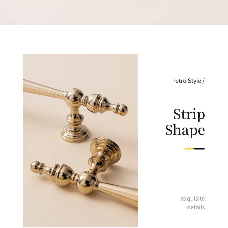 Bright gold PVD brass cabinet handle product image 15