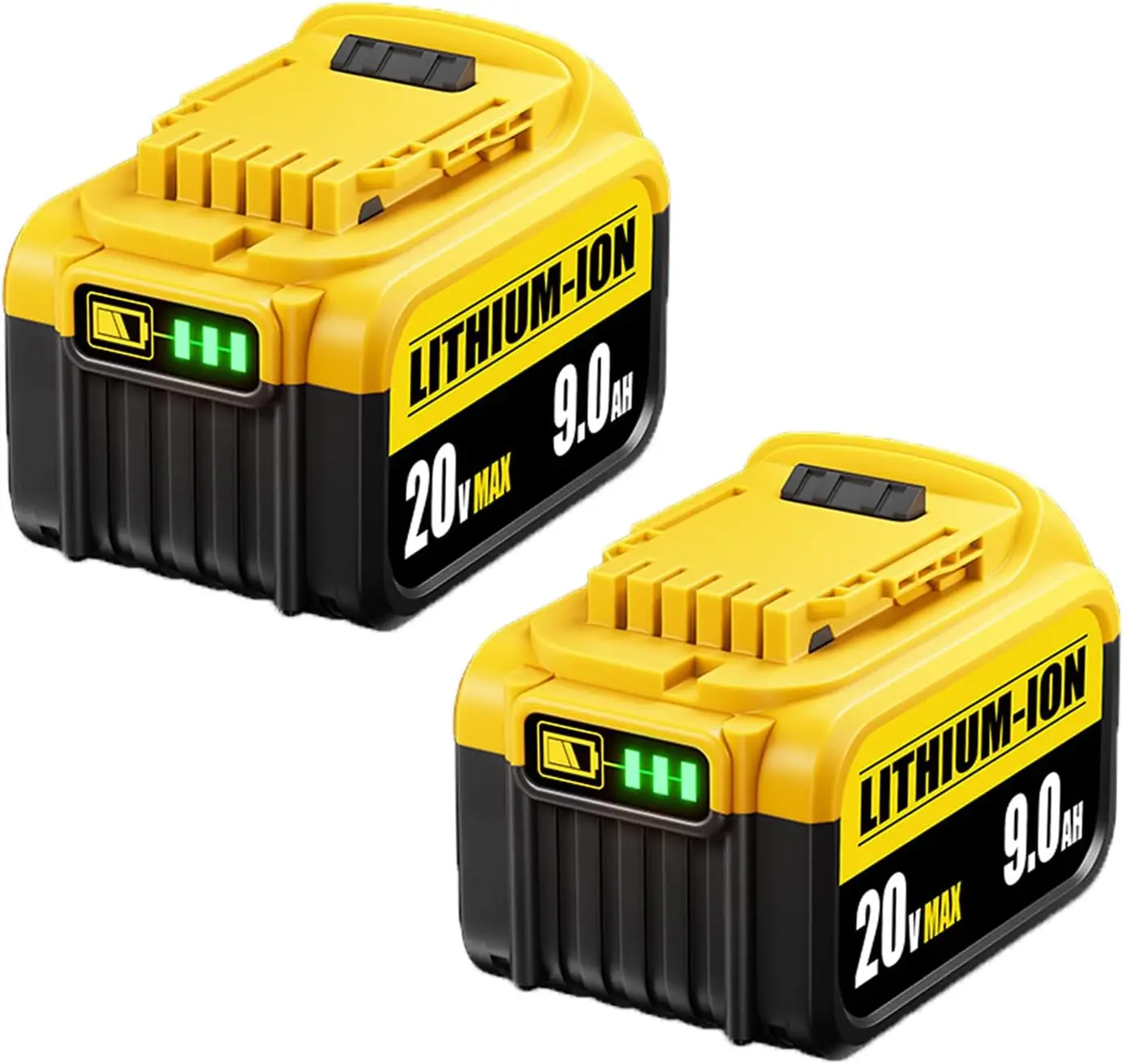 2Pack DCB200 9.0Ah 2Pack Battery Replacement for Dewalt 20V Max Battery Lithium Ion Compatible with Dewalt Battery DCB204 DCB206