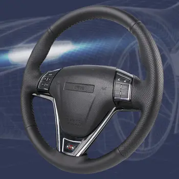 Potah na volant pro Peugeot 206 1998-2005 206 SW 2003-2005 206 Napa kožený potah na řízení, ručně šitý, odolný, černý 10 nejlepší prodej kryt volantu pro Peugeot 206 - №4