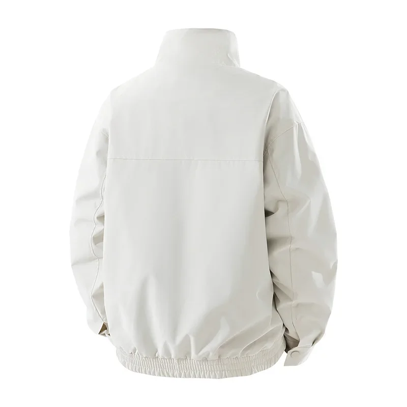 2027 New Casual Windproof Letter Coat Outdoors Loose Fashion Versatile Tops Spring Autumn Simplicity Stand Collar Comfort Jacket