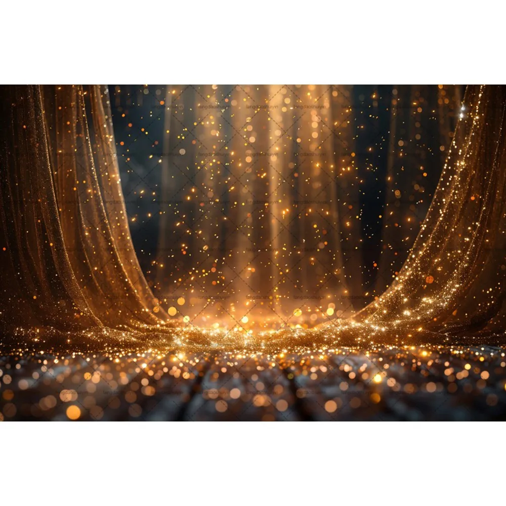 Arrière-plan Bokeh à paillettes noires et dorées, à pois brillants, pour fête d'anniversaire, mariage, photographie de réception-cadeau pour bébé