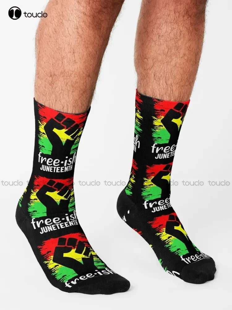 Juneteenth Celebrating Black Freedom 1865 Socks Socks Women 360° Digital Printing Custom Gift Streetwear Funny Sock New Popular