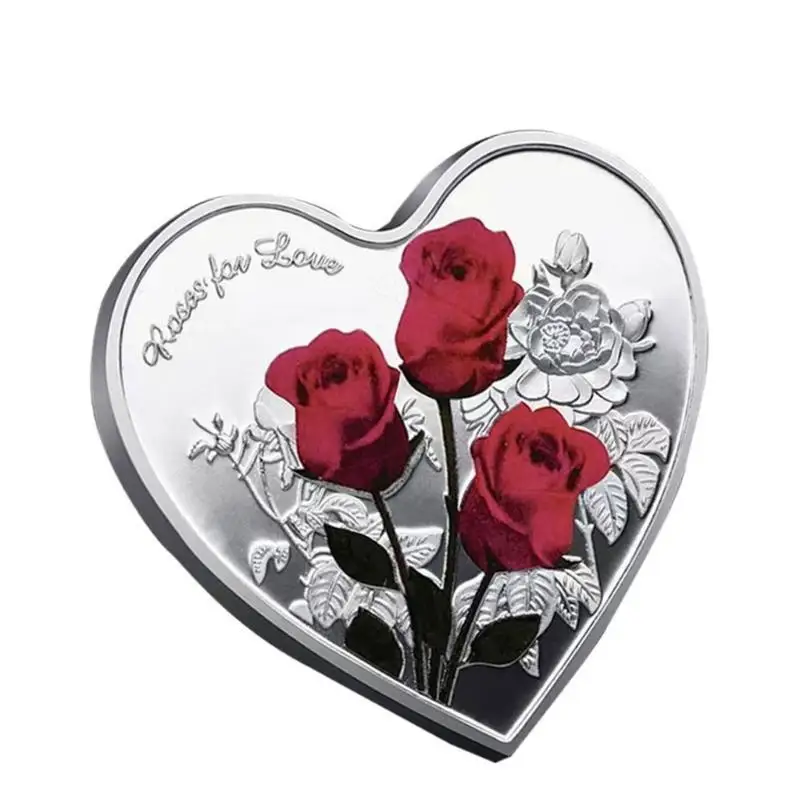 

G6KF Elegant Heart Shaped Metal Special Occasion Keepsakes with Different Meaningful Love Tokens Rose Decoration Supply