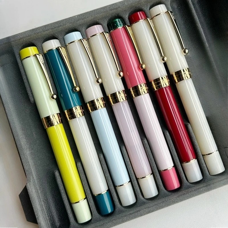 Cheap Sale Pen  Jinhao Fountain Pen Hand Pushed Long Knife Nib EF/F/B 0.5/1.0 Yellow Acrylic Calligraphy Pen,PK ADMOK M800