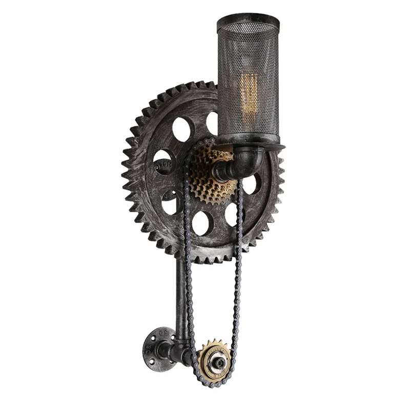 Industrial Wind Wall Lamp Restaurant Coffee Shop Bar American Retro Gear Wall Light Personality Creative Bar Decorative Lamp