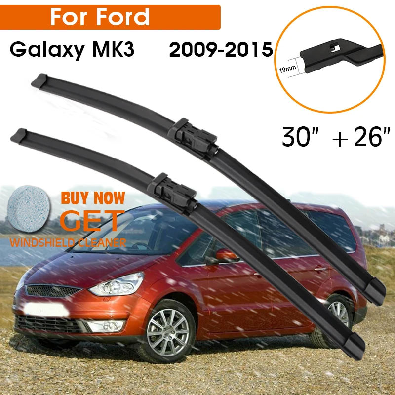 

Car Wiper Blade For Ford Galaxy MK3 2009-2015 Windshield Rubber Silicon Refill Front Window Wiper 30"+26" LHD RHD Accessorie