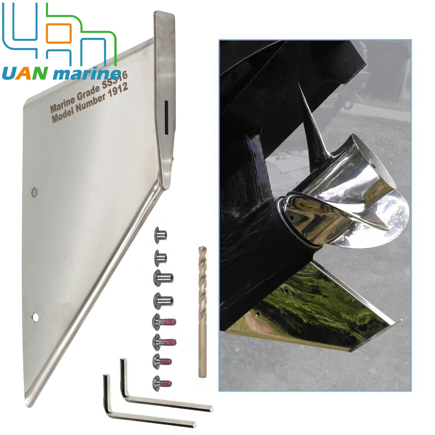 27191 Keel Guard SS316 Stainless Steel Compatible with Volvo Penta DP Series Dual Prop 1996-2006 Sterndrive Engines 35-SS655