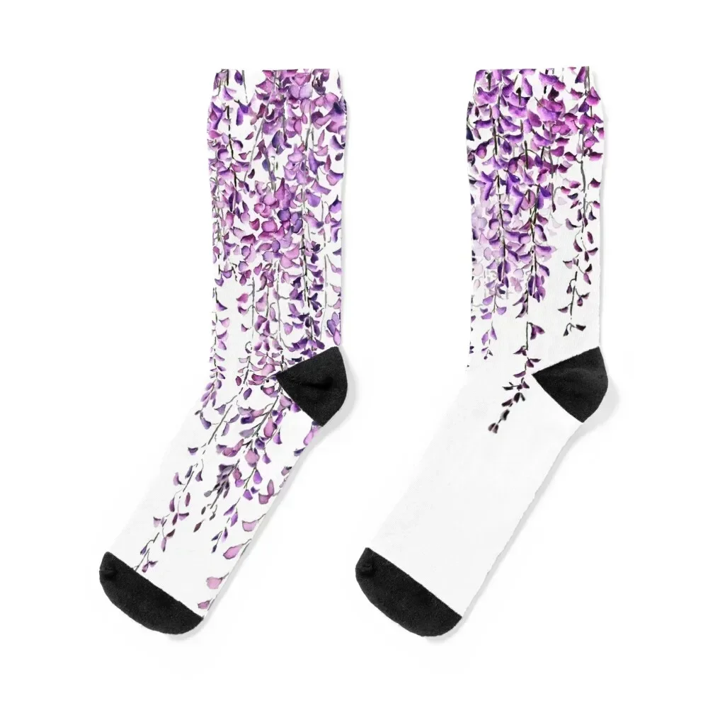 

purple wisteria in bloom Socks Crossfit anti slip football Socks For Man Women's