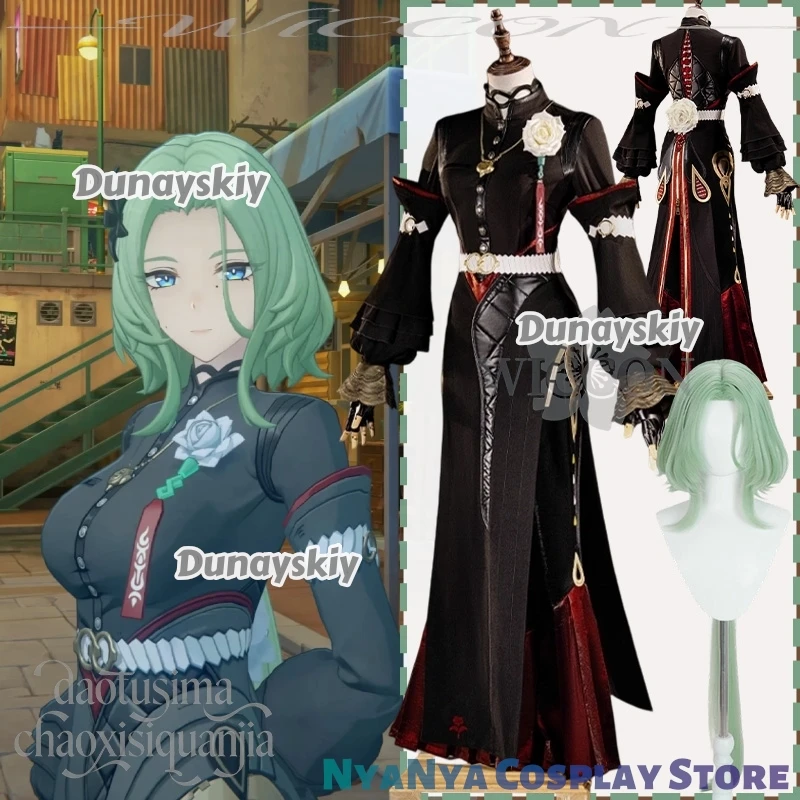 

Anime Game Zenless Zone Zero Cosplay Isolde תחפושות Sexy Long Military Punk Uniform Dress Green Y2K Long Wig Christmas Party Cos