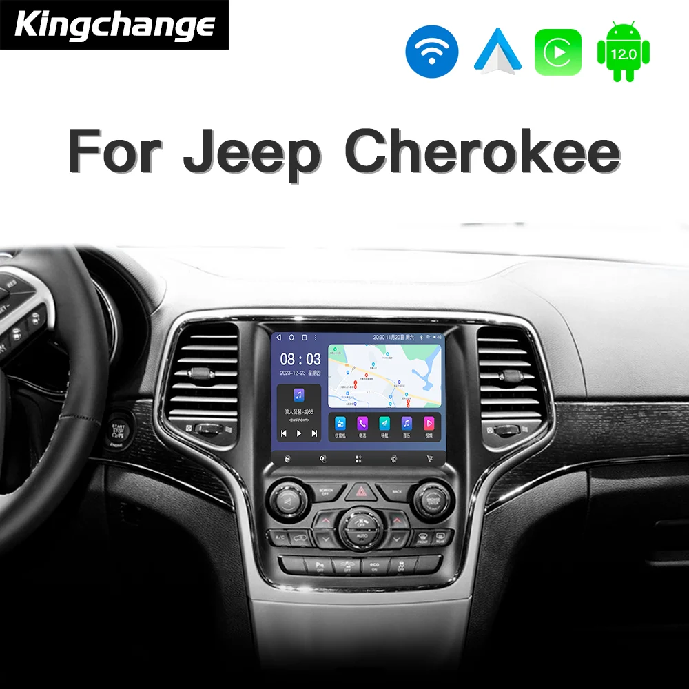 Kingchange WIFI Carplay Car Radio Stereo 8.4 ''Android Auto DSP Bluetooth GPS Navigation For Jeep Cherokee/Grand Commander