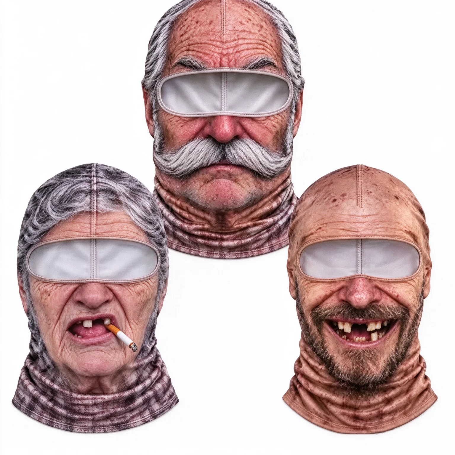 Funny Prank Balaclava Hat Outdoor Warm Full Face Covering Hood Hood Cosplay Headgear for Motorcycle Skiing Halloween Party