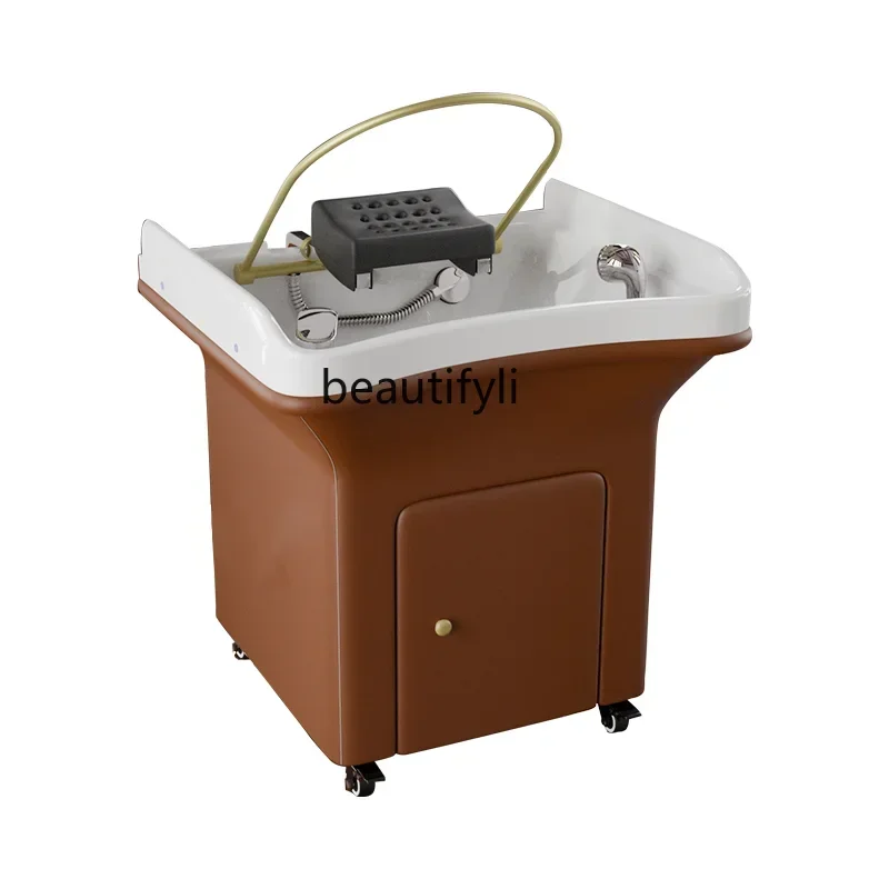 

ss newBeauty Salon Movable Shampoo Chair Hair Care Center Water Circulation Fumigation Hairdressing Physiotherapy Basin