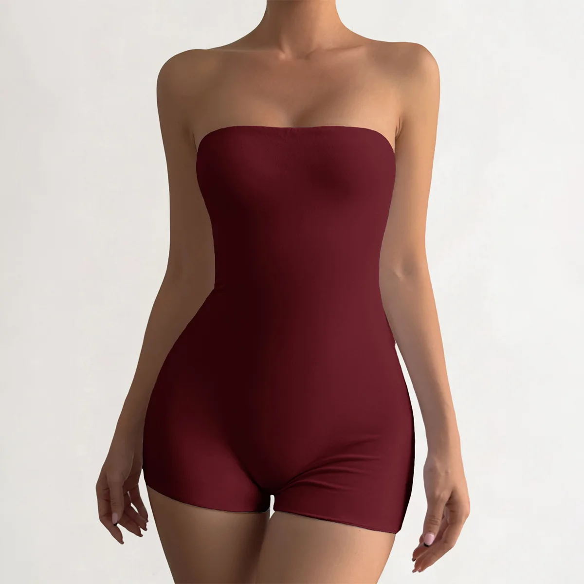 

Women's Jumpsuit Summer New European and American Fashion Y2K Sexy Style Solid Color Simple High Waisted Strapless Jumpsuit