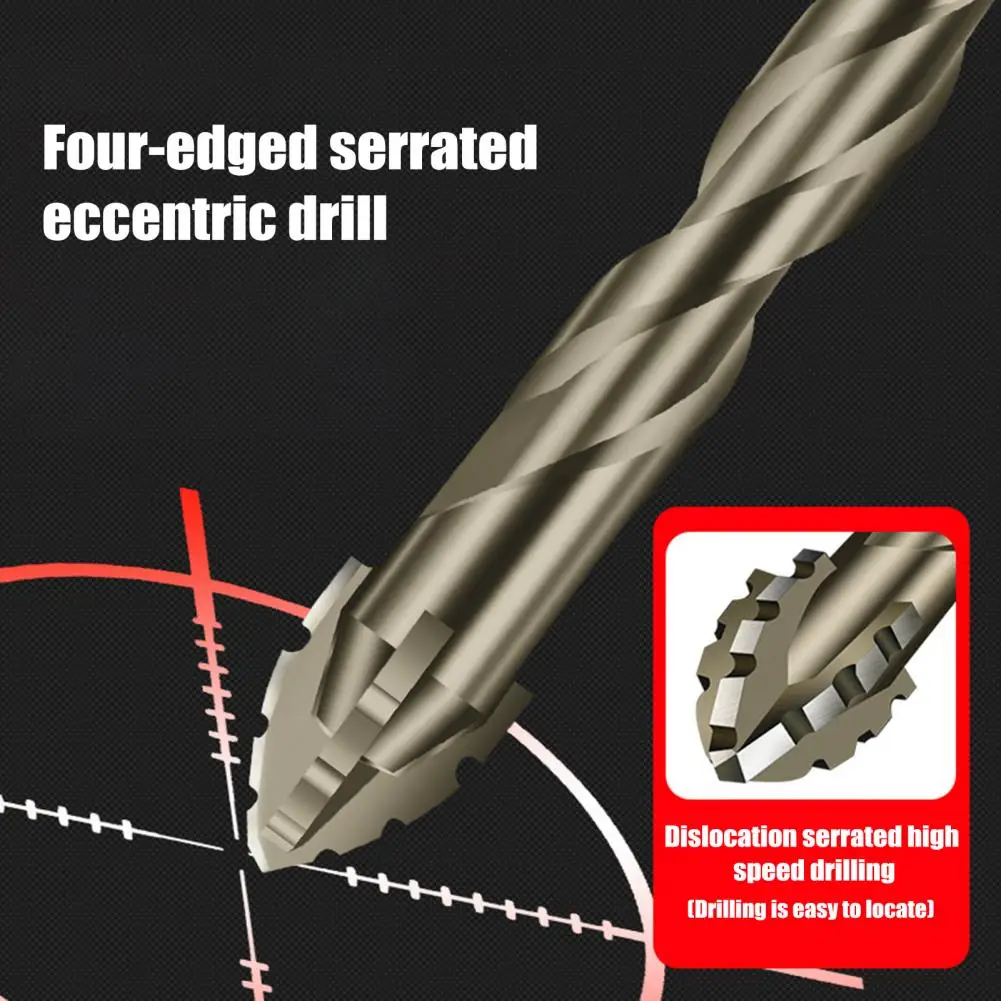 Smooth Thread Cutting Bits High Hardness Four-edged Serrated Eccentric Drill Bits Set for Multifunctional Use for Precision