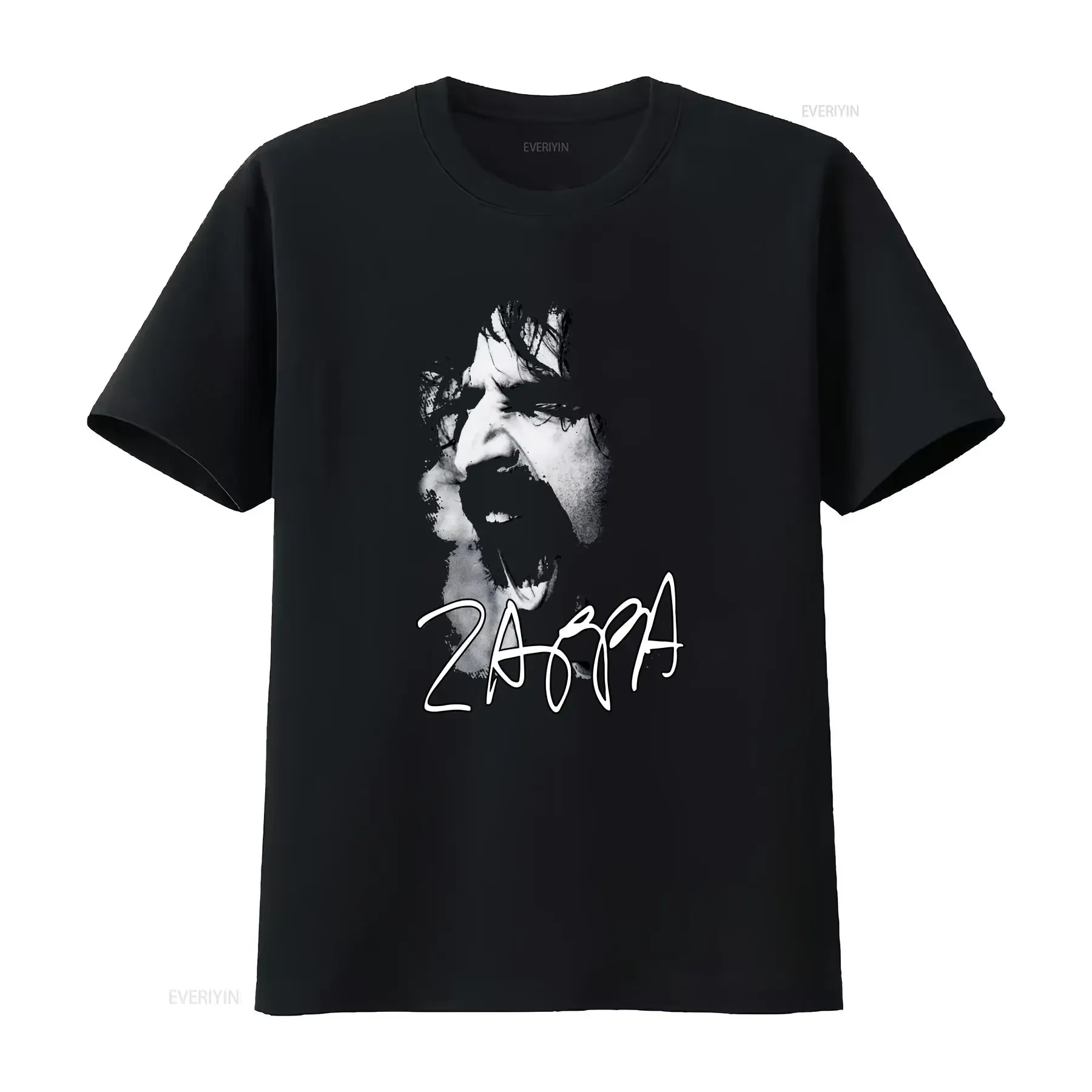 Frank Zappa T-Shirt schwarz kurzärmelig Alle Größen S-5XL Fan 17 langärmelig oder kurzärmelig Vintage gewaschen Streetwear dehnbar bequem