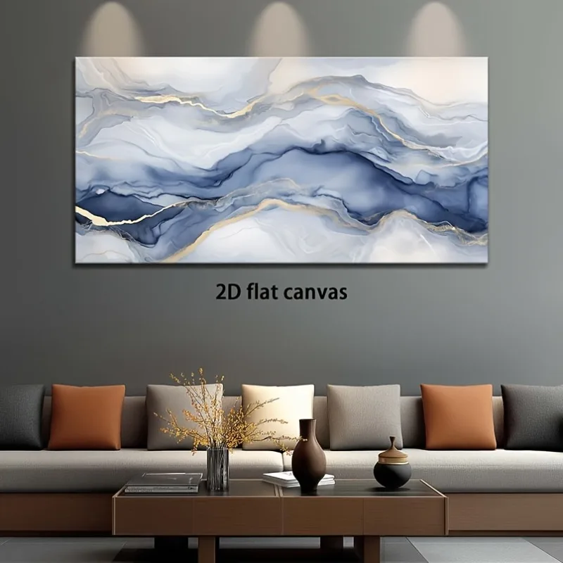

2D Flat Fluid Abstract Art Abstract Painting Frameless Picture for Bathroom Living Room Bedroom Office Wall Modern Home Decor