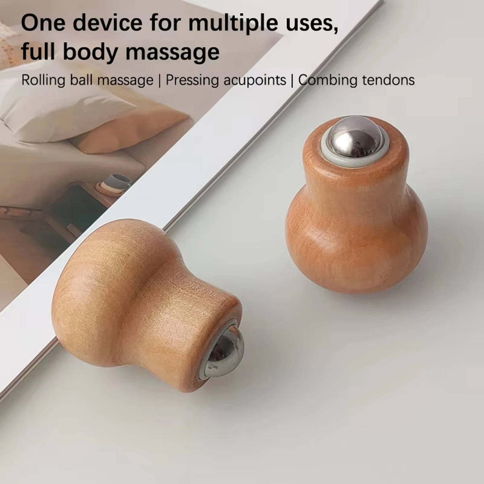 

1pcs Face Massage Roller Ball Natural Massager Wooden Scraping Stick Neck Face Wrinkle Removing Lifting Tightening Health Care