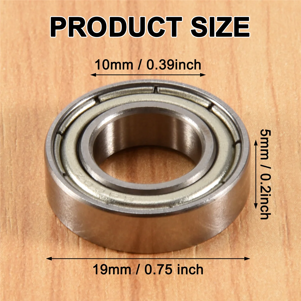 

ABFA 10Pcs 6800Z 10 X 19 X 5mm Single Row Shielded Deep Groove Ball Bearing