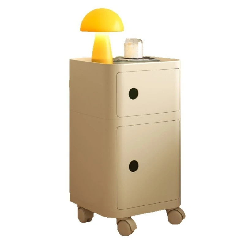 Movable bedside cabinet, cream wind small side few bedrooms, simple and modern small shelves