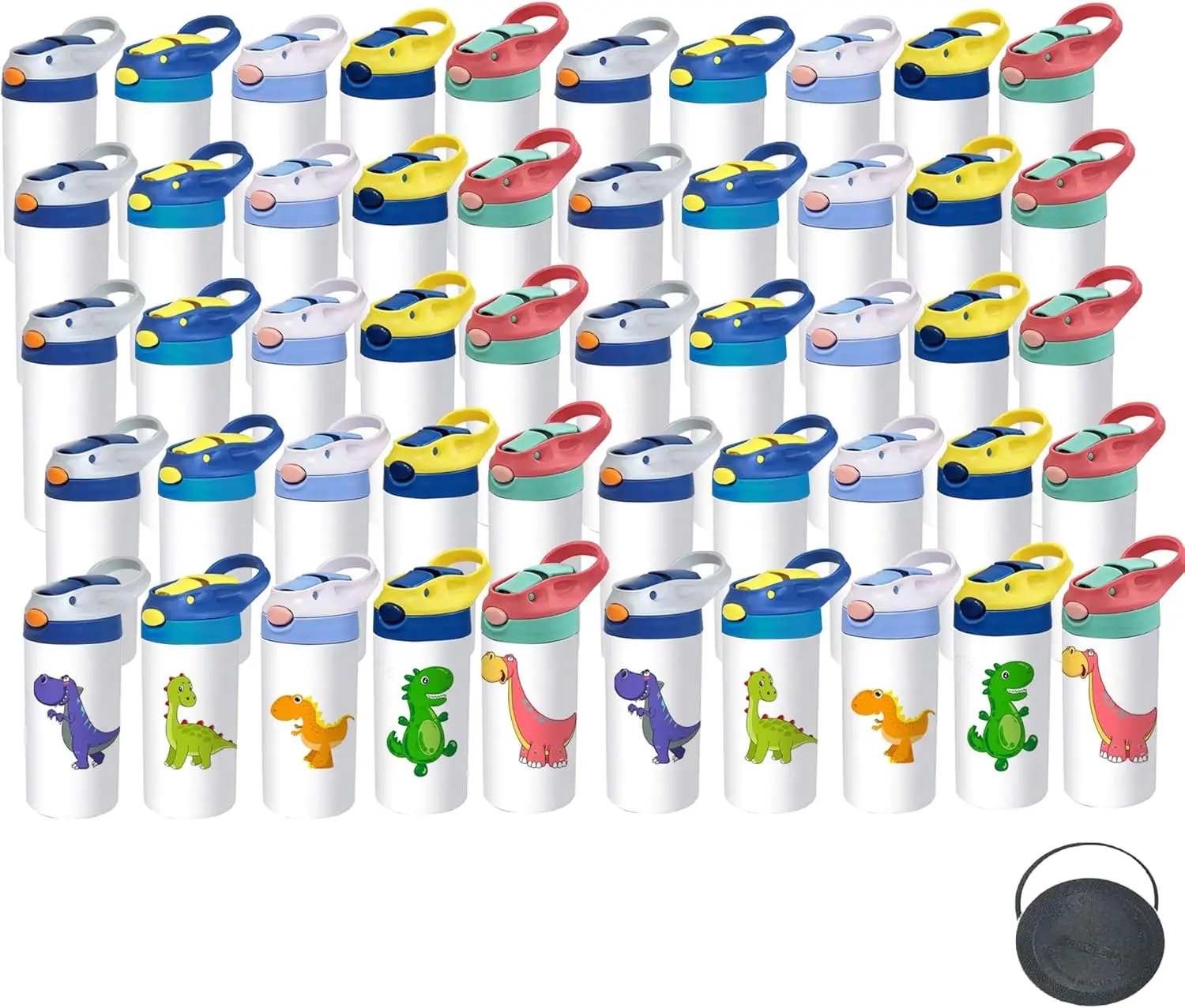 

Sublimation Tumbler,50 PACK 12oz Stainless Steel Sublimation Sippy Cup,Double Wall Insulated Kids Tumbler with Handle,Spill Proo