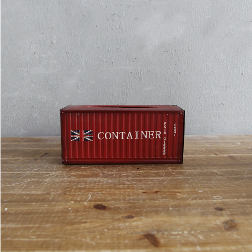 

Metal Tissue Box Red Flag Pattern Casual Desktop Organizer Napkin Box Tissue Holder for Home Office Kitchen Desktop Organizer