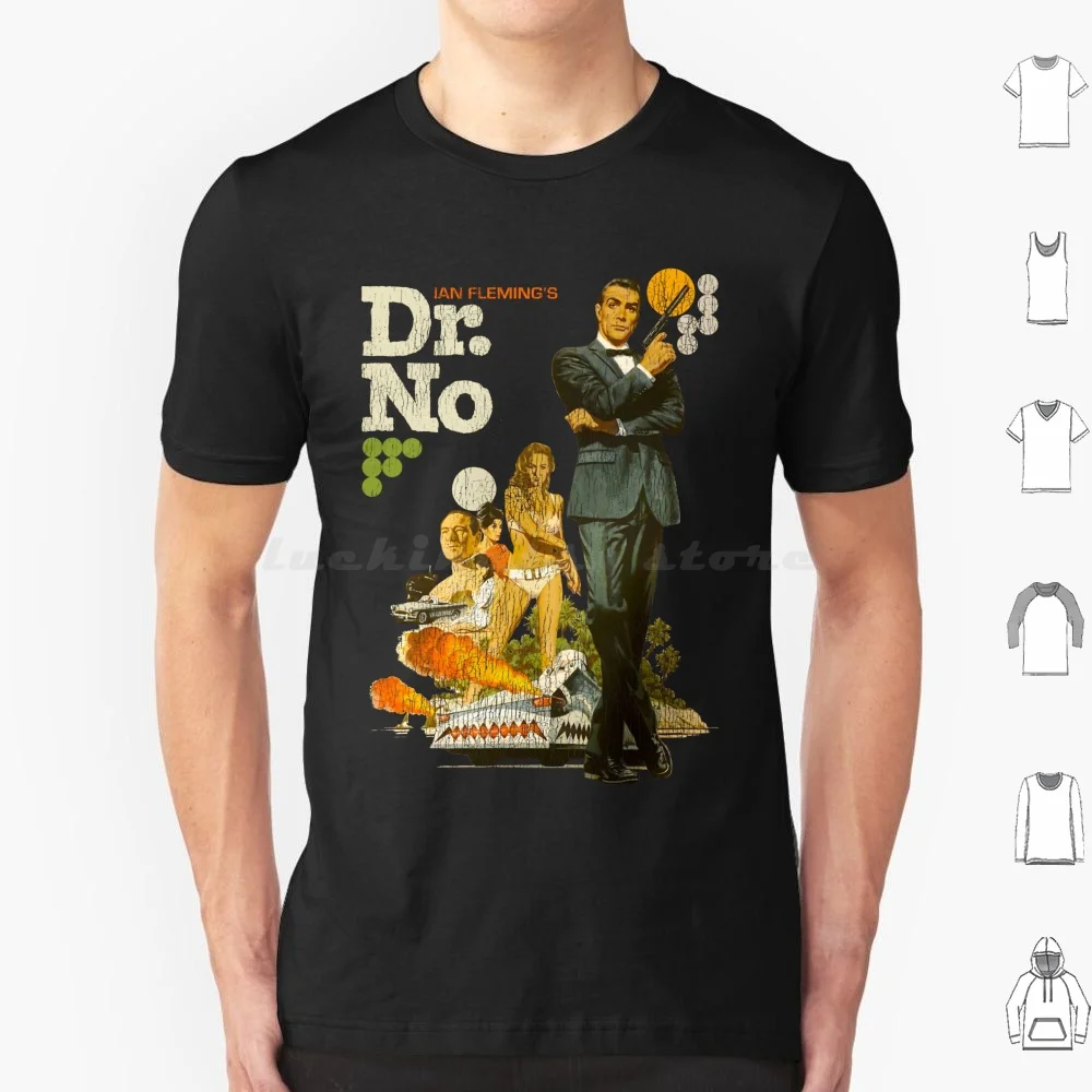 Dr No Worn Out Poster Dks T Shirt Big Size 100% Cotton Dr No 007 1962 Bond Bond Films James Sean Connery Vintage Retro British