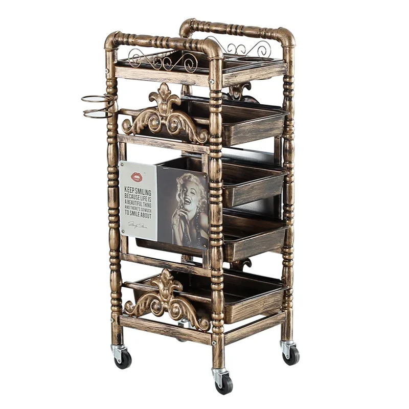 

Vintage Fancy Salon Trolley Old-time Beauty Salon Furniture Barber Cosmetology Mueble Para Barberia Hairdressing Cabinets