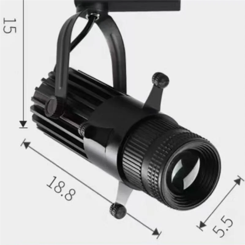 Lampu Sorot LED COB RMWIN-Shopping Mall Spotlights KTV, Mode Variabel, Fokus Dapat Diatur, 15W, Lampu Langit-langit, Lampu Tracking