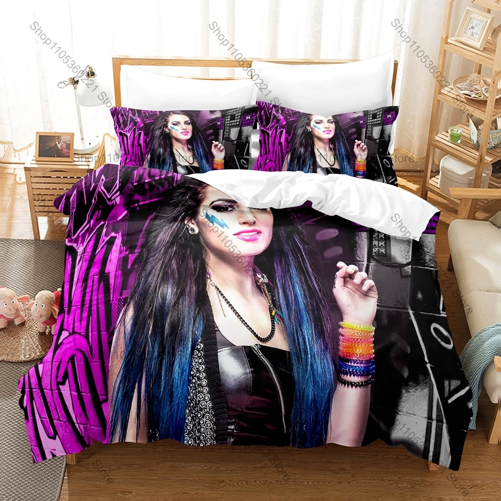 Cool Saraya-Jade Bevis 3PCS Bedding Set British Wrestler Saraya Paige Print Soft Microfiber Duvet Cover Pillowcase