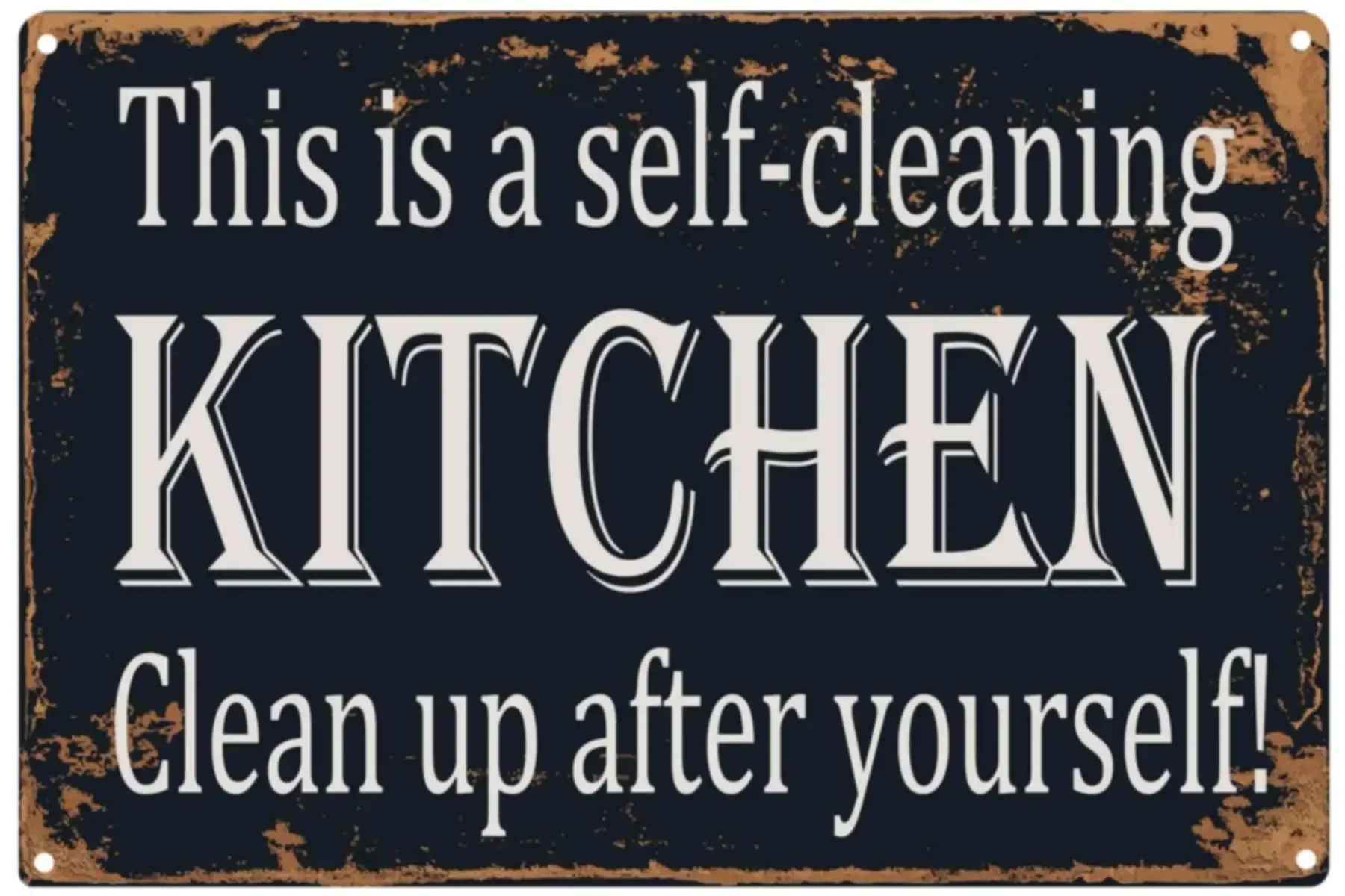 PXIYOU This is a Self-Cleaning Kitchen Clean Up After Yourself Vintage Metal Sign Farmhouse Kitchen Decor Restaurant Wall Dec
