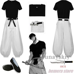 Disfraz de Toji Fushiguro para adultos, traje de Cosplay de Anime, Top de manga corta, pantalones, uniforme de Halloween, fiesta