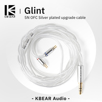 KBEAR Glint 5N OFC Silver-plated Upgrade cable Litz structure  Connector Earphone wire for KB02 KS1 DC01 DC02