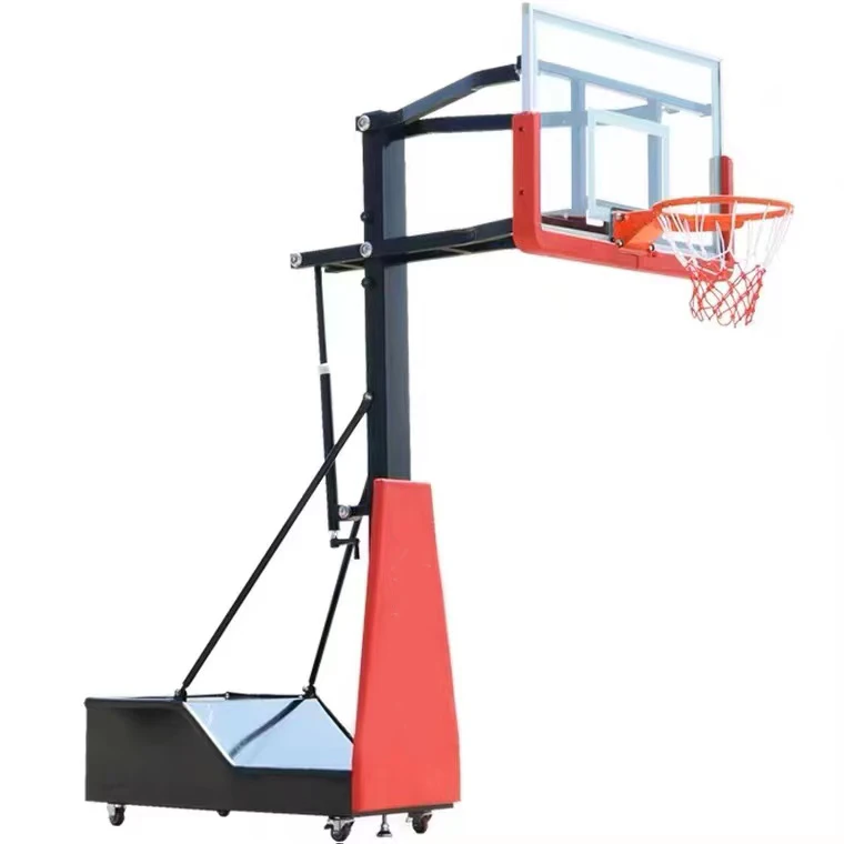 

Movable and Height-Adjustable Professional Basketball Stand with Backboard and Net Outdoor Portable Goal Stand for Adults