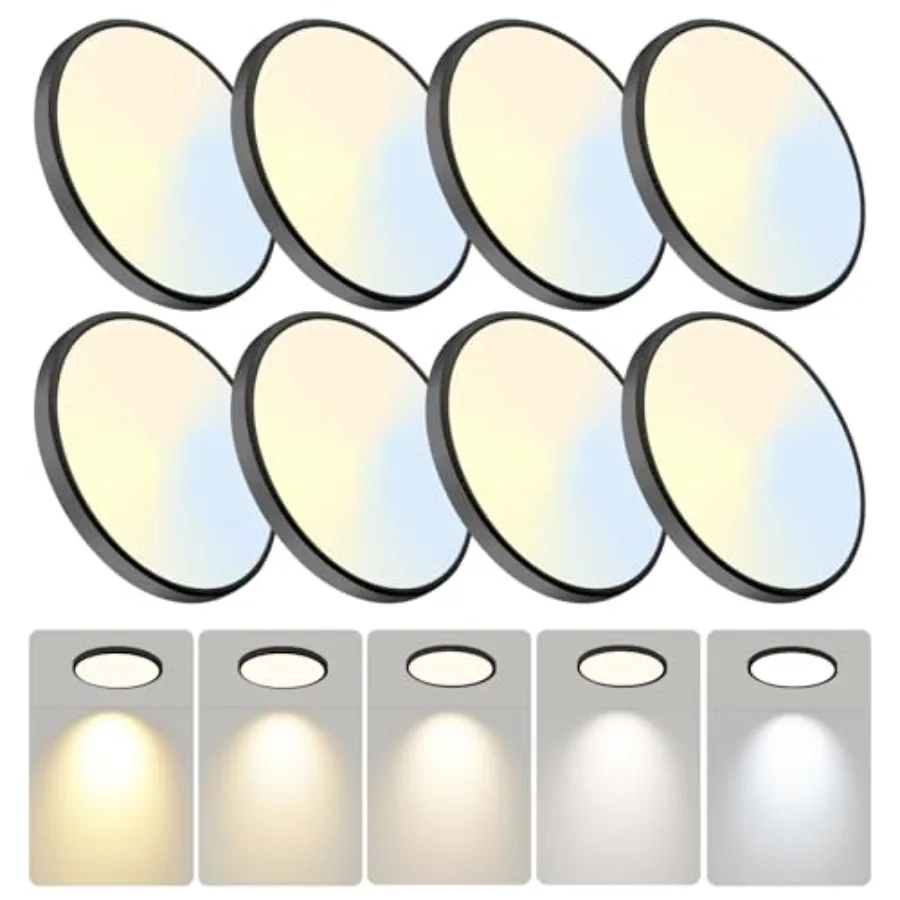

7.5Inch LED Ceiling Lights 5 Colors Selectable 3000K/3500K/4500K/5000K/6000K Flush Mount Ceiling Lights Ultra Thin LED Ceiling